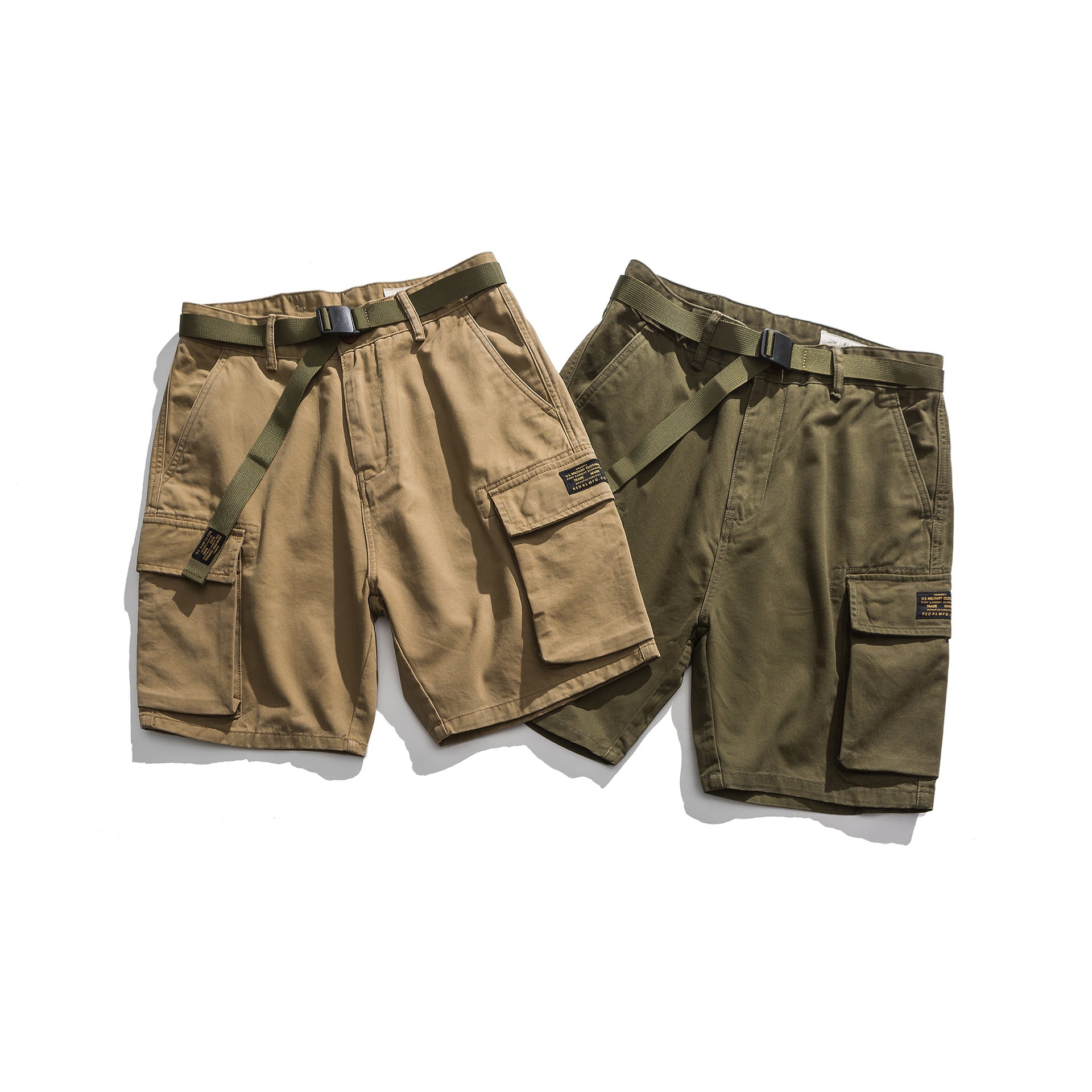 C2C Tooling Multi-Pocket Khaki Army Green Shorts