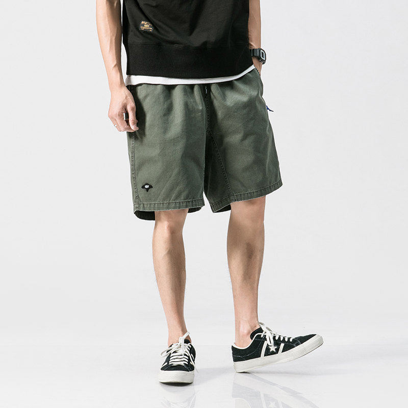C2C Mall-Casual Solid Color Simple Loose Five-Point Pants