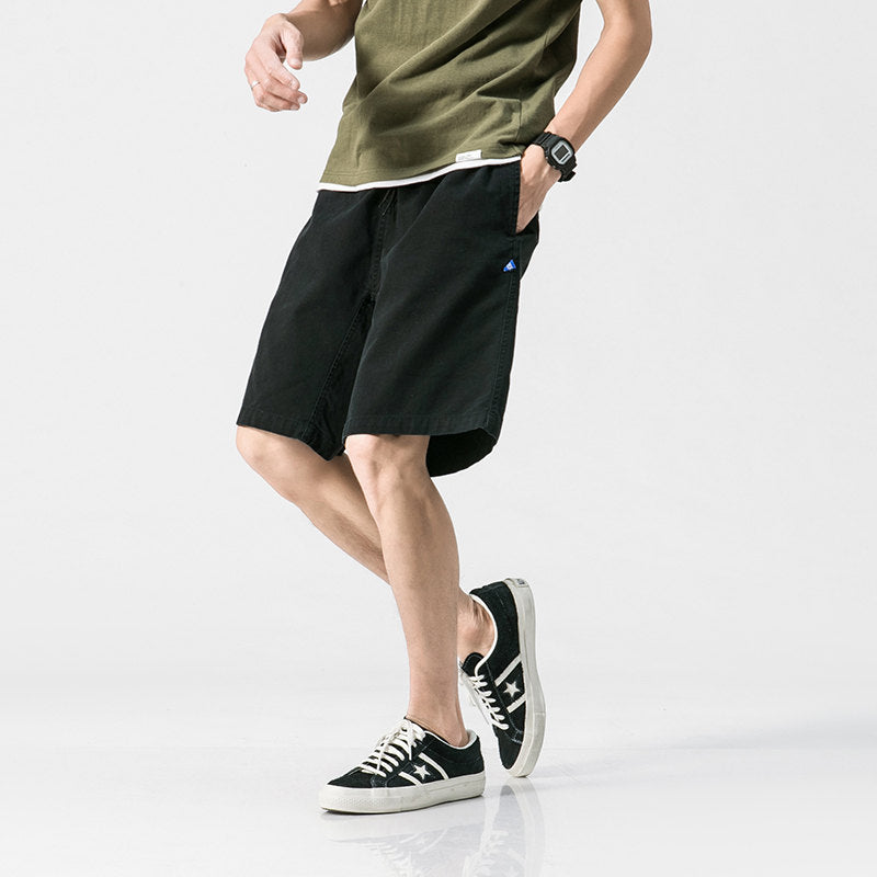 C2C Mall-Casual Solid Color Simple Loose Five-Point Pants