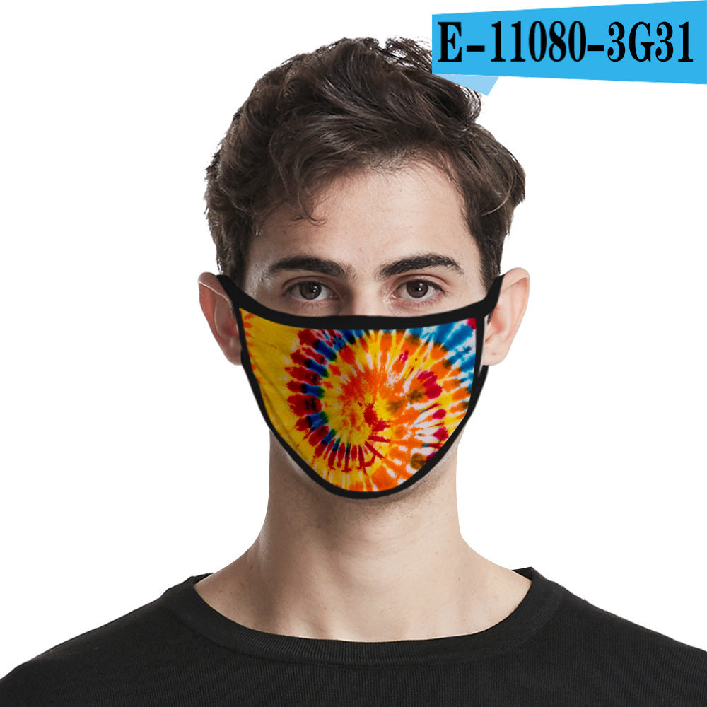 C2C Tie-dye mask fashion printed ice silk fabric