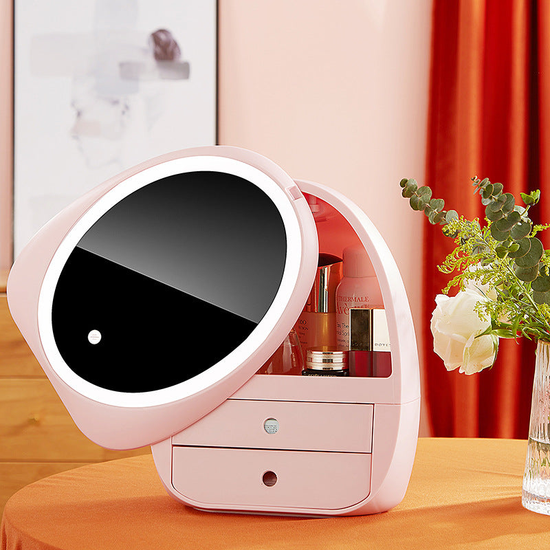 C2C Storage Box With Light Makeup Mirror Dressing Table