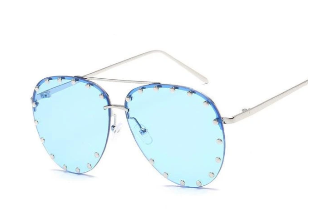 C2C Vintage Metal Studded Aviators (Multiple Colors)