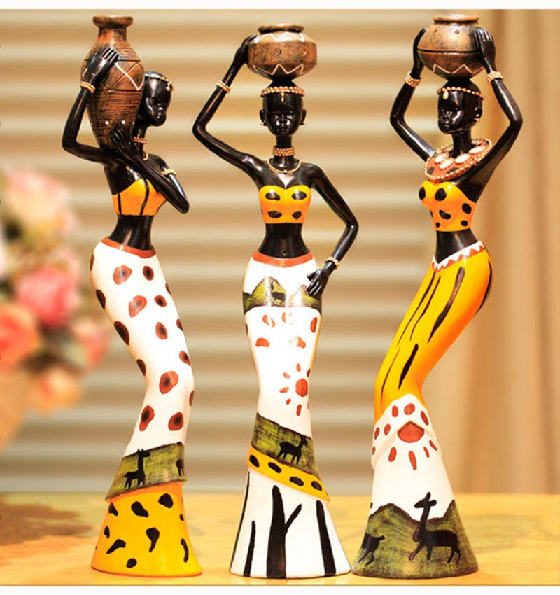 C2C Doll three-piece resin crafts creative home new house decoration