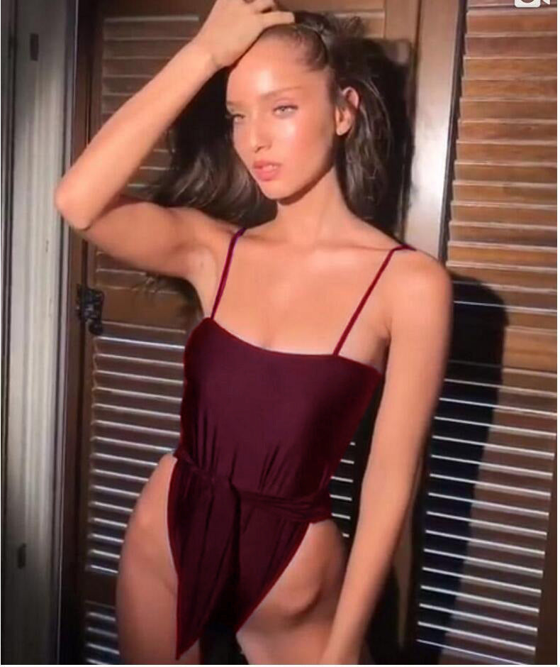 C2C Women One Piece Halter One Piece Push Up Swimsuit