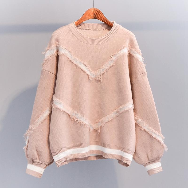 Fringed bottoming sweater