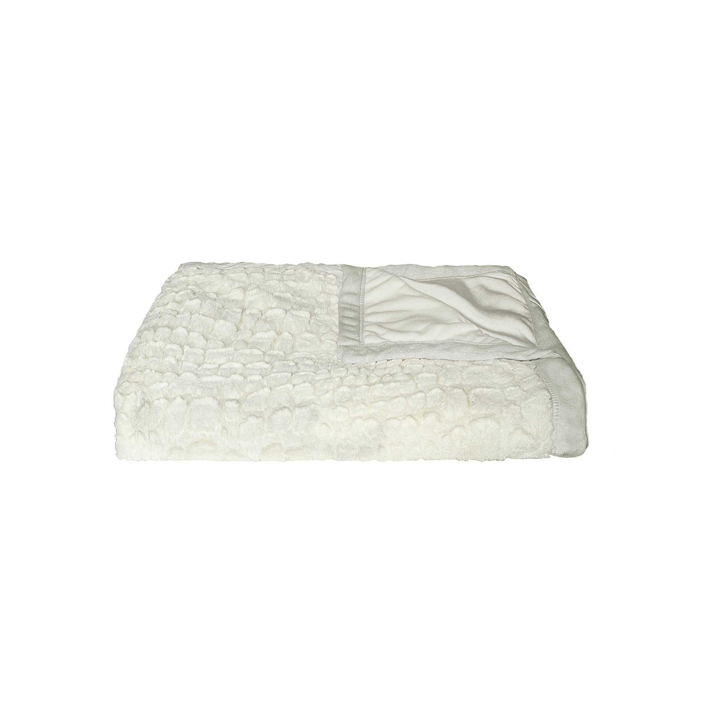 C2C Mall-Ivory Mink Faux Hide Throw