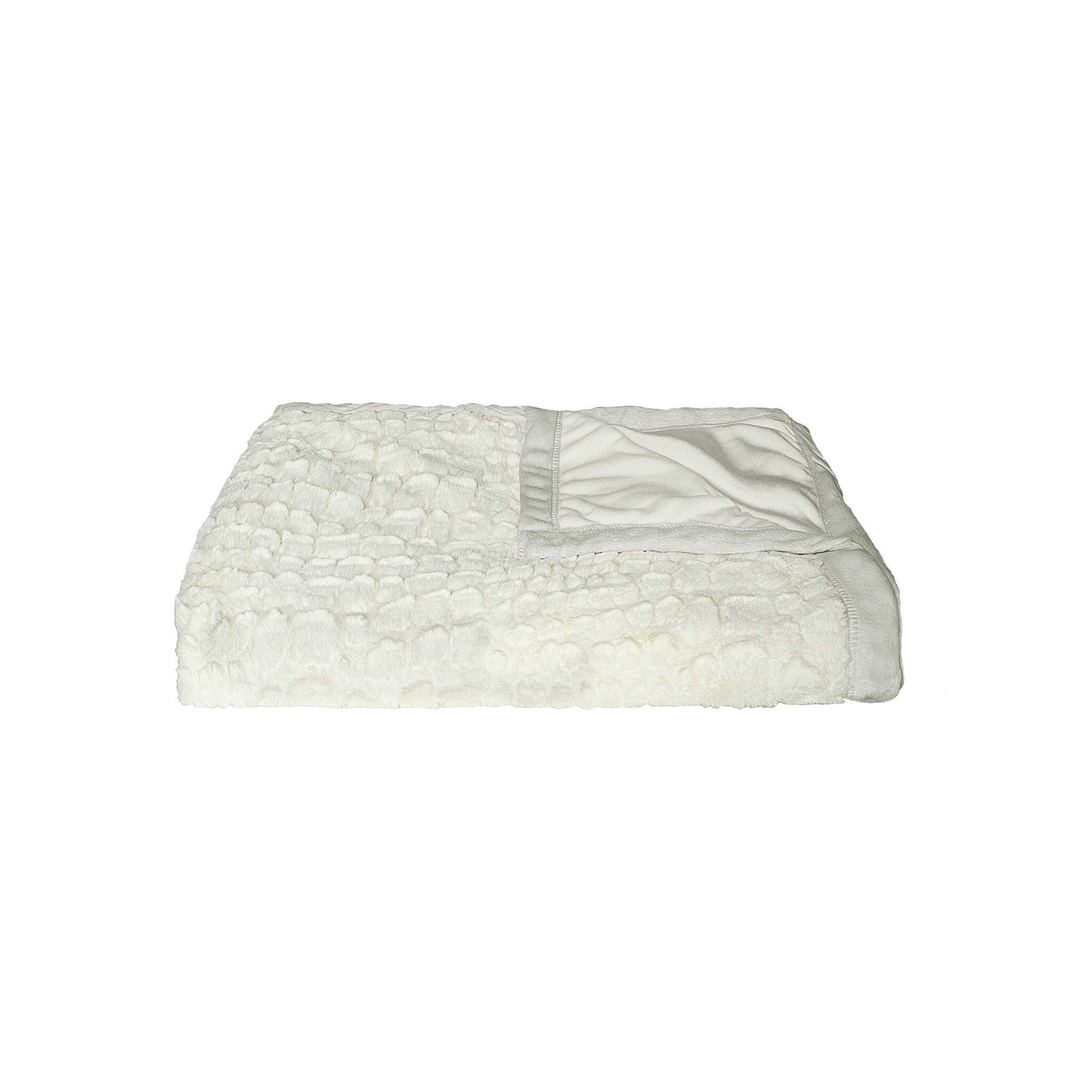 C2C Mall-Ivory Mink Faux Hide Throw