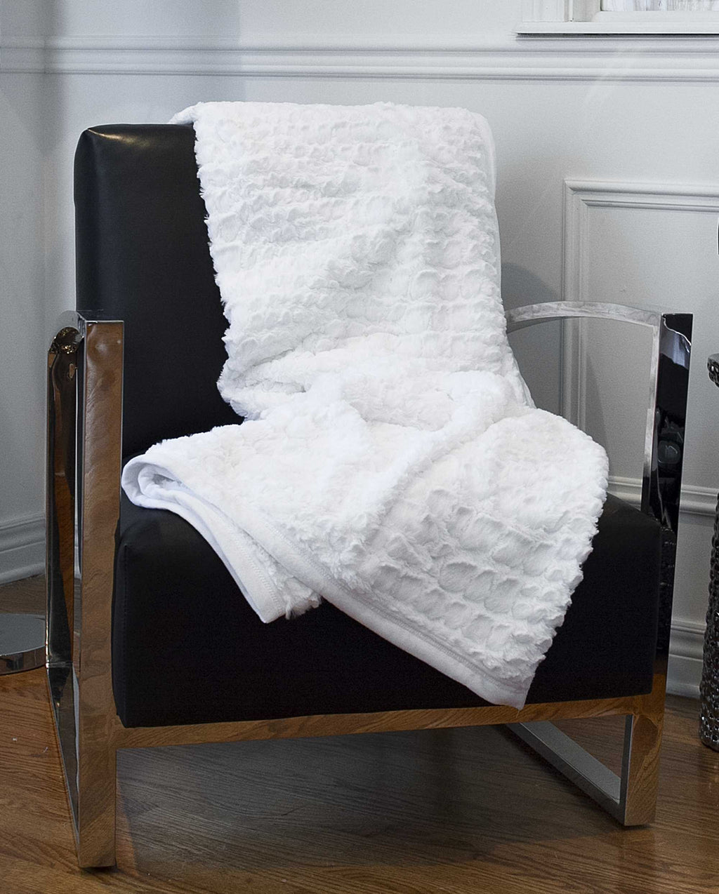 C2C Mall-Ivory Mink Faux Hide Throw