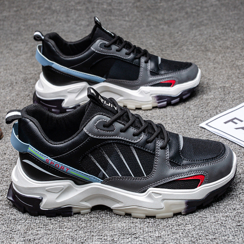 C2C Mall-Breathable Men's Trendy Shoes Student Thick-soled Mesh Sports Shoes