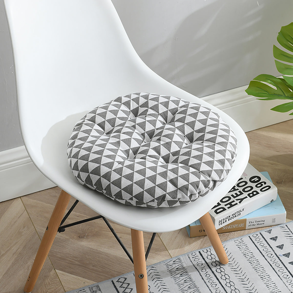 C2C Nordic Print Round Cotton Chair Cushion