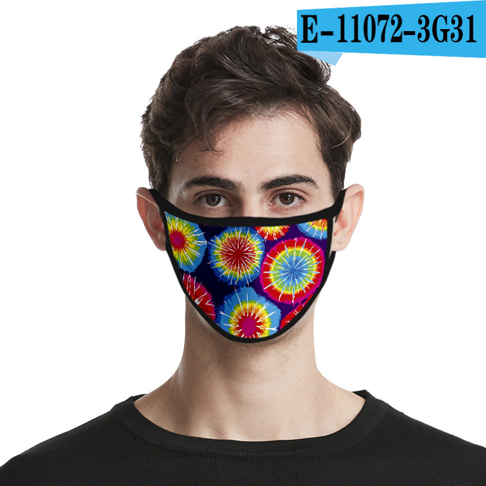 C2C Tie-dye mask fashion printed ice silk fabric