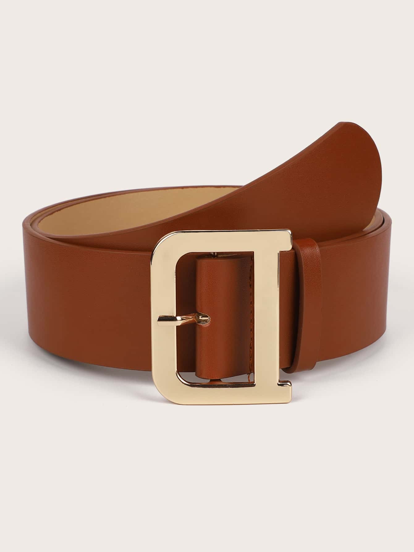C2C Leather & Alloy Rectangular Ladies Belt All-Match