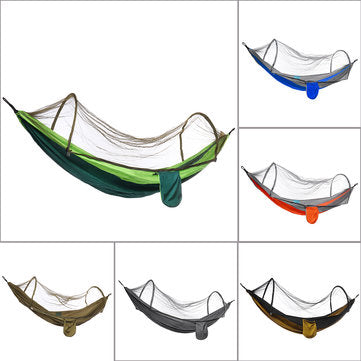 C2C Nylon Hammock Ourdoor Camping Travel Hanging Bed With Mosquito Net