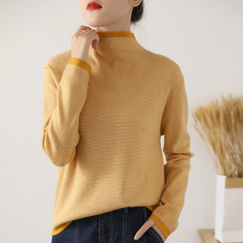 Half high neck loose sweater