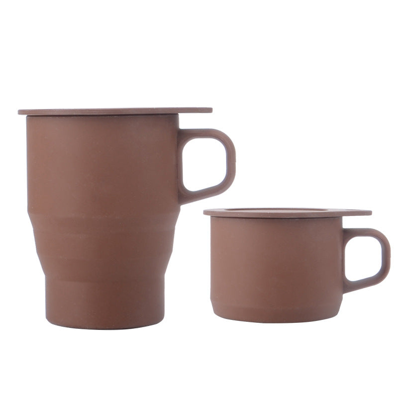C2C Creative Home Office Silicone Coffe Cup Mug With Folding Straw