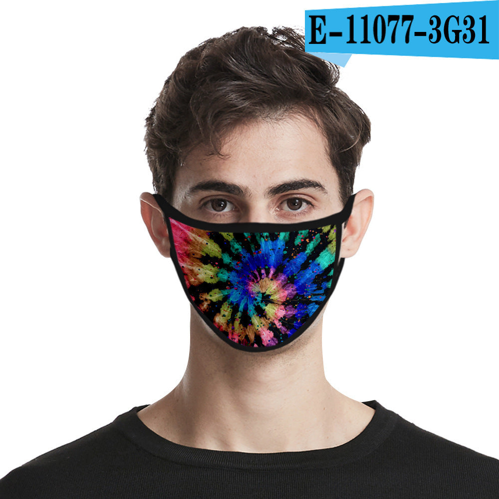 C2C Tie-dye mask fashion printed ice silk fabric