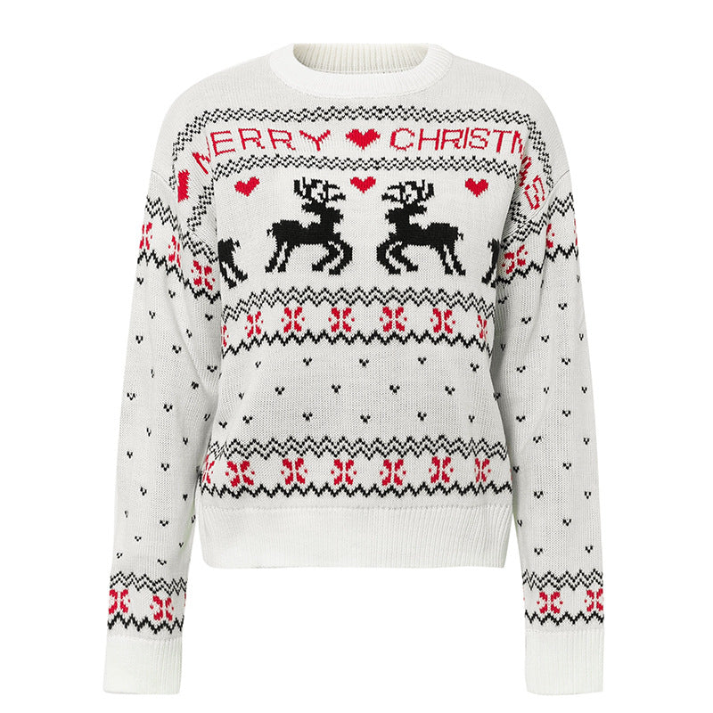 C2C Christmas love deer pullover bottoming sweater