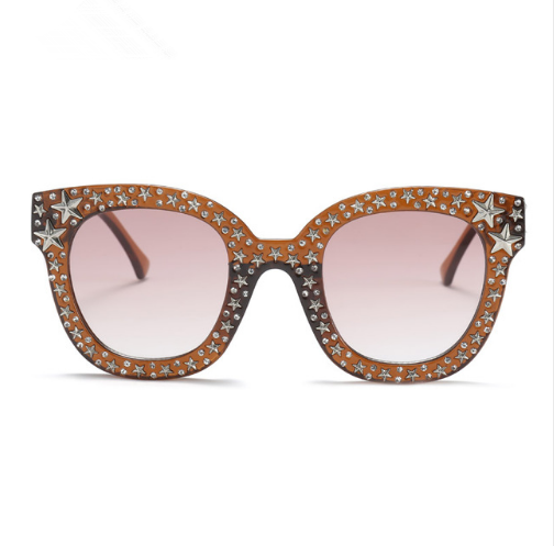 C2C Diamond Sunglasses round face Europe and US Style