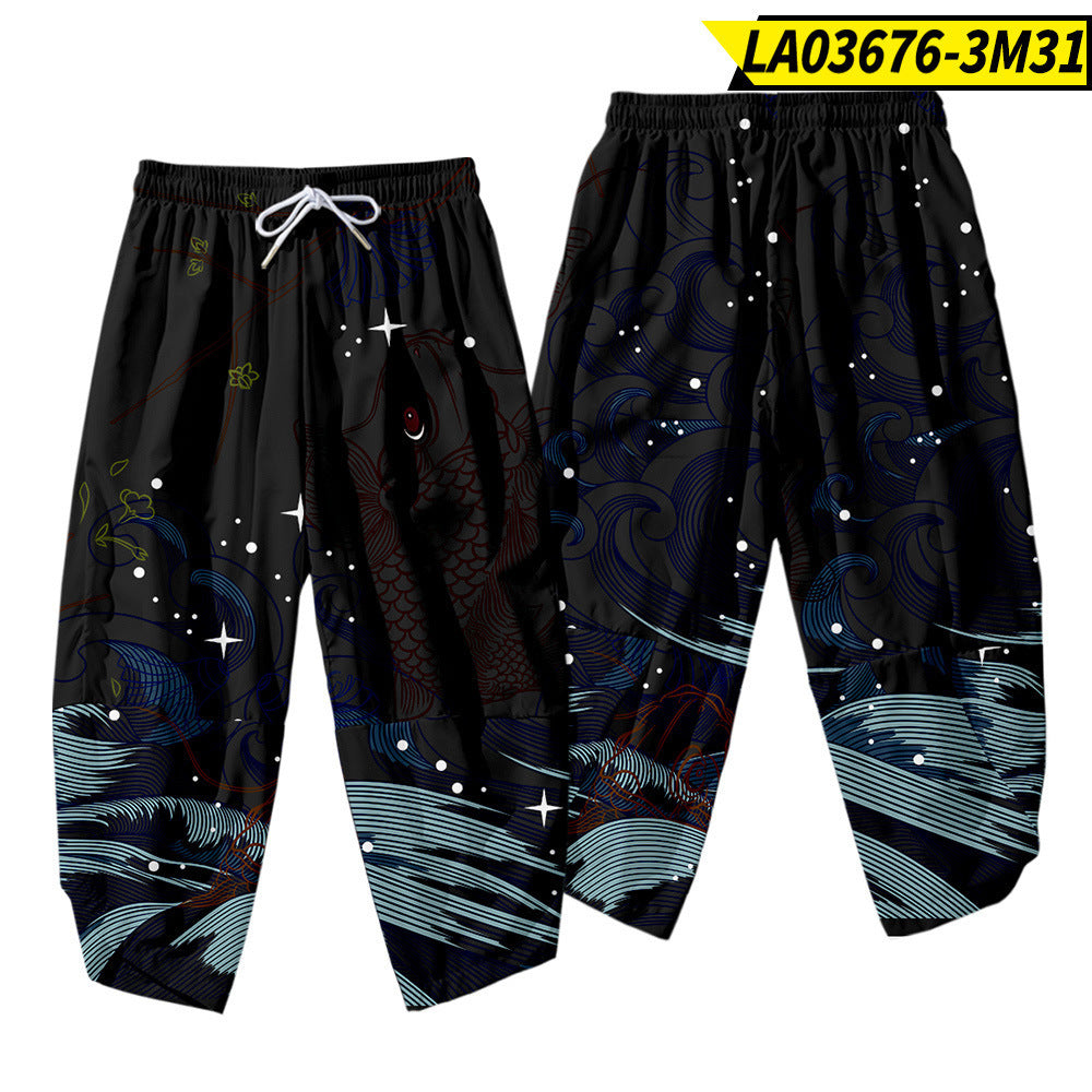 C2C Mall 3D creative digital printing casual cropped pants