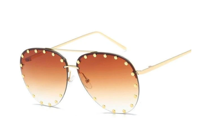 C2C Vintage Metal Studded Aviators (Multiple Colors)