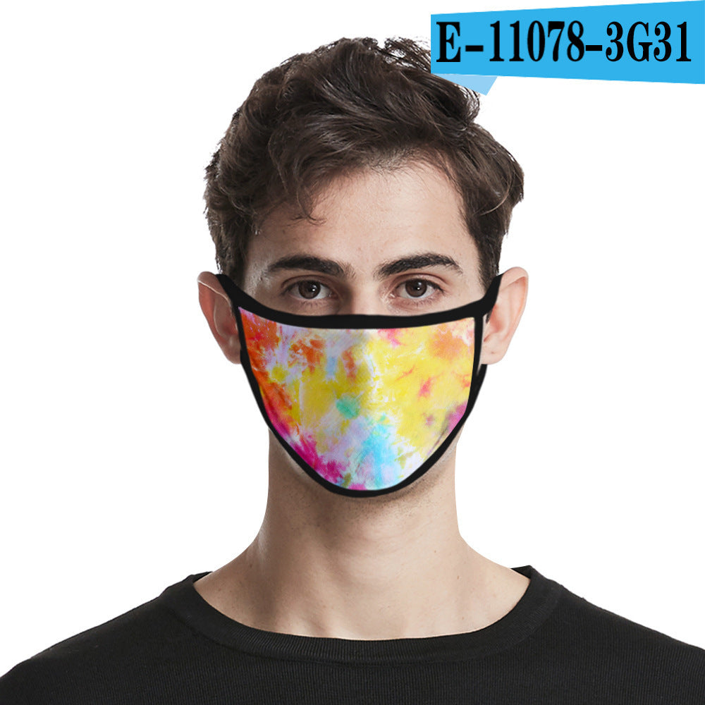 C2C Tie-dye mask fashion printed ice silk fabric