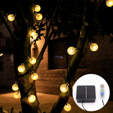 C2C USB & Solar Powered 60 LED String Light Garden Waterproof