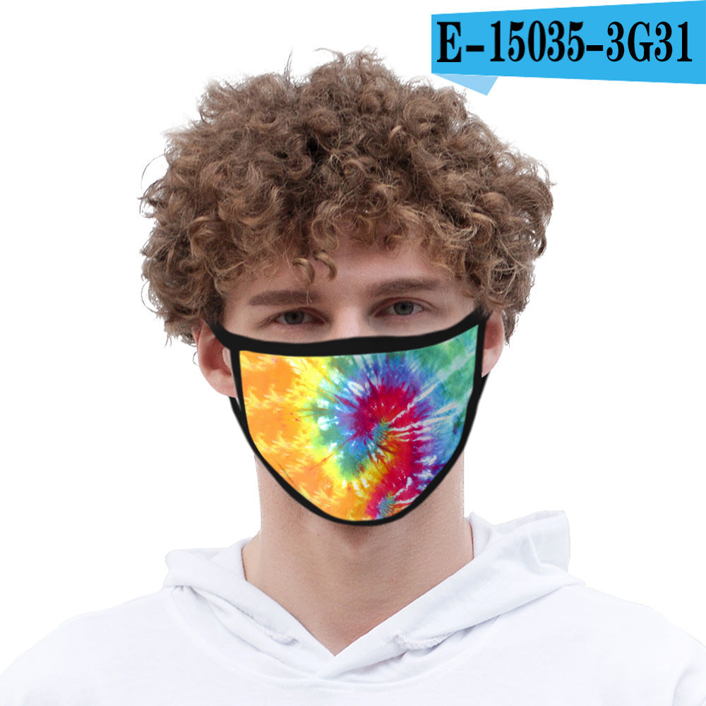 C2C Tie-dye mask fashion printed ice silk fabric
