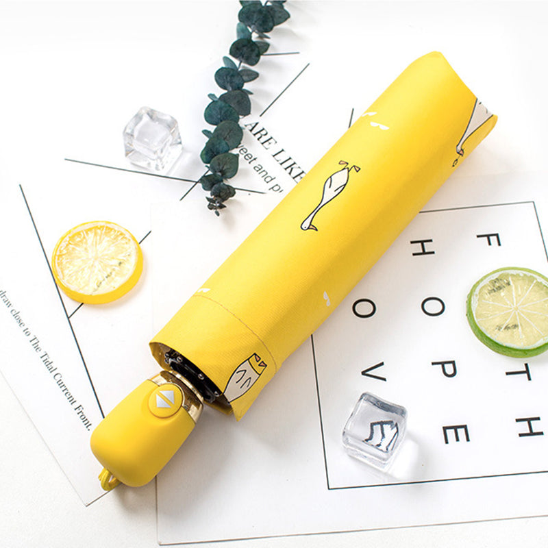 C2C Mall-Cartoon Duck Design Automatic UV Protection Umbrella Windproof