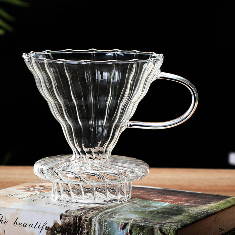 C2C High Temperature Resistant Hand Brewed Glass Coffee Pot Filter Cup