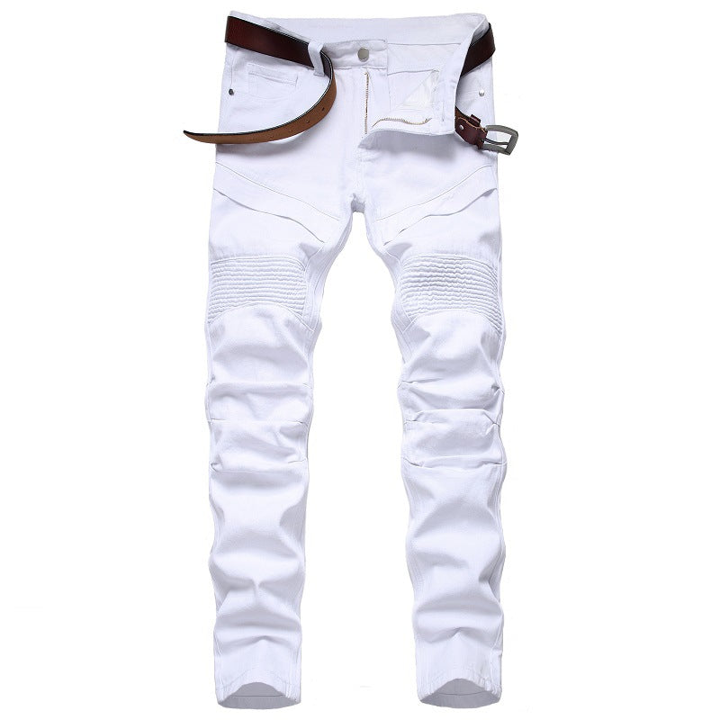 C2C Men Personality Motorcycle Jeans