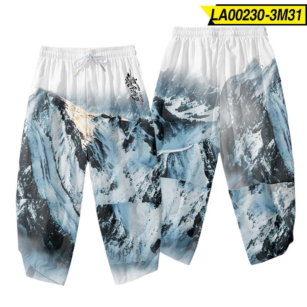 C2C Mall 3D creative digital printing casual cropped pants