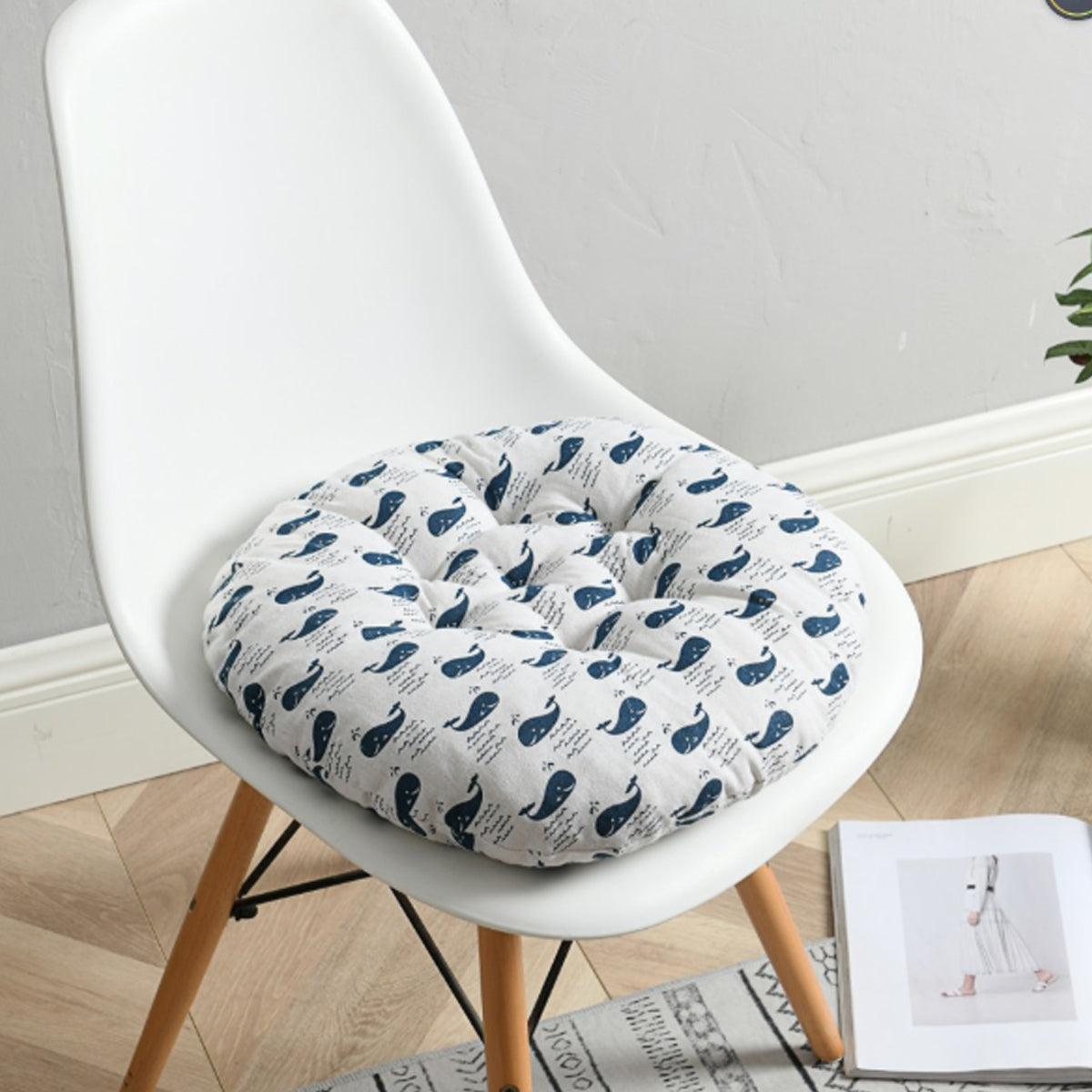 C2C Nordic Print Round Cotton Chair Cushion