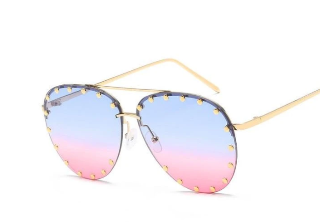 C2C Vintage Metal Studded Aviators (Multiple Colors)
