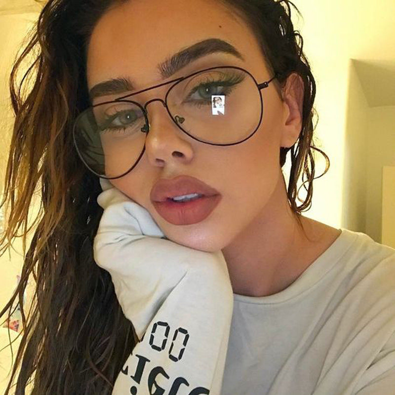 C2C Literary retro glasses frame thin frame flat mirror
