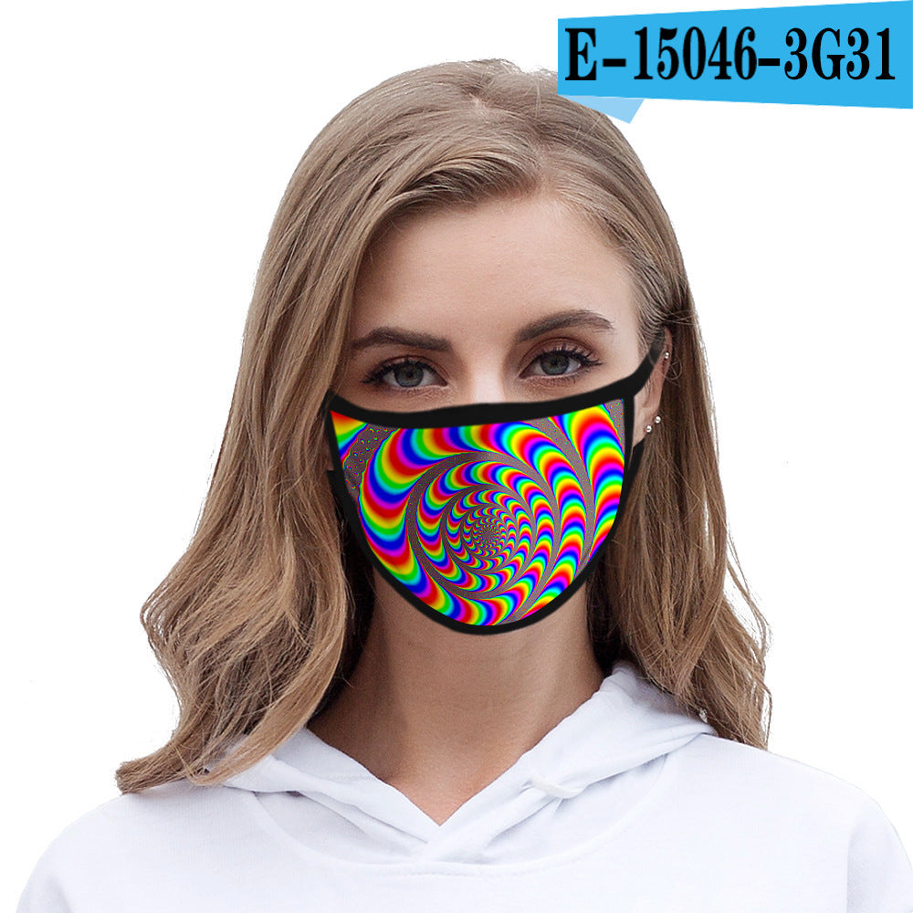 C2C Tie-dye mask fashion printed ice silk fabric