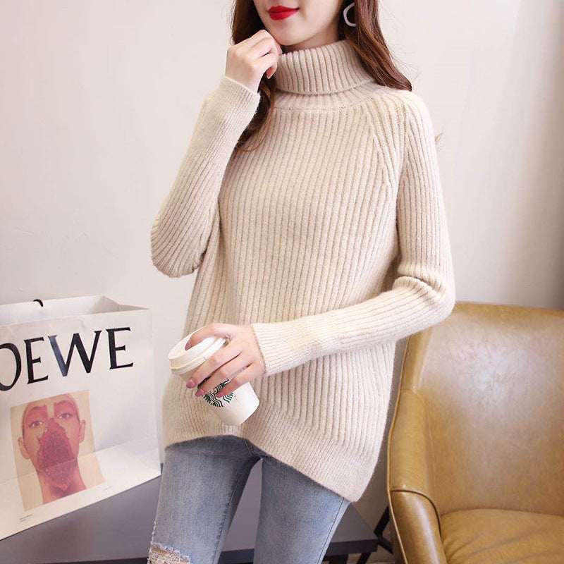 Women's thickened outer wear high-necked sweater