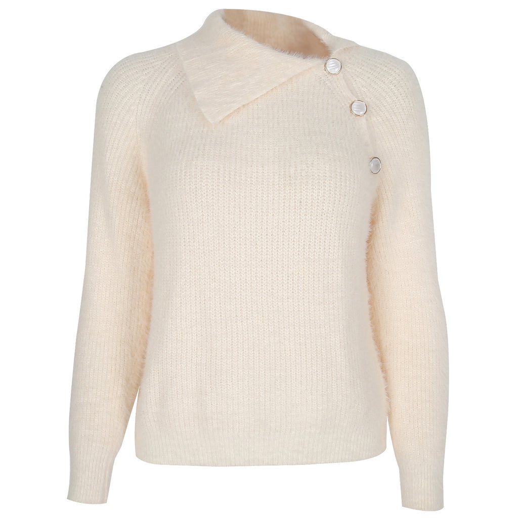 Pullover long-sleeved sweater mohair
