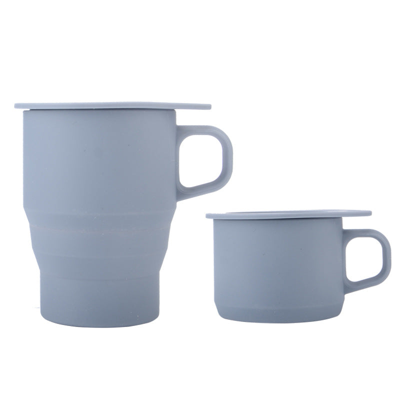 C2C Creative Home Office Silicone Coffe Cup Mug With Folding Straw