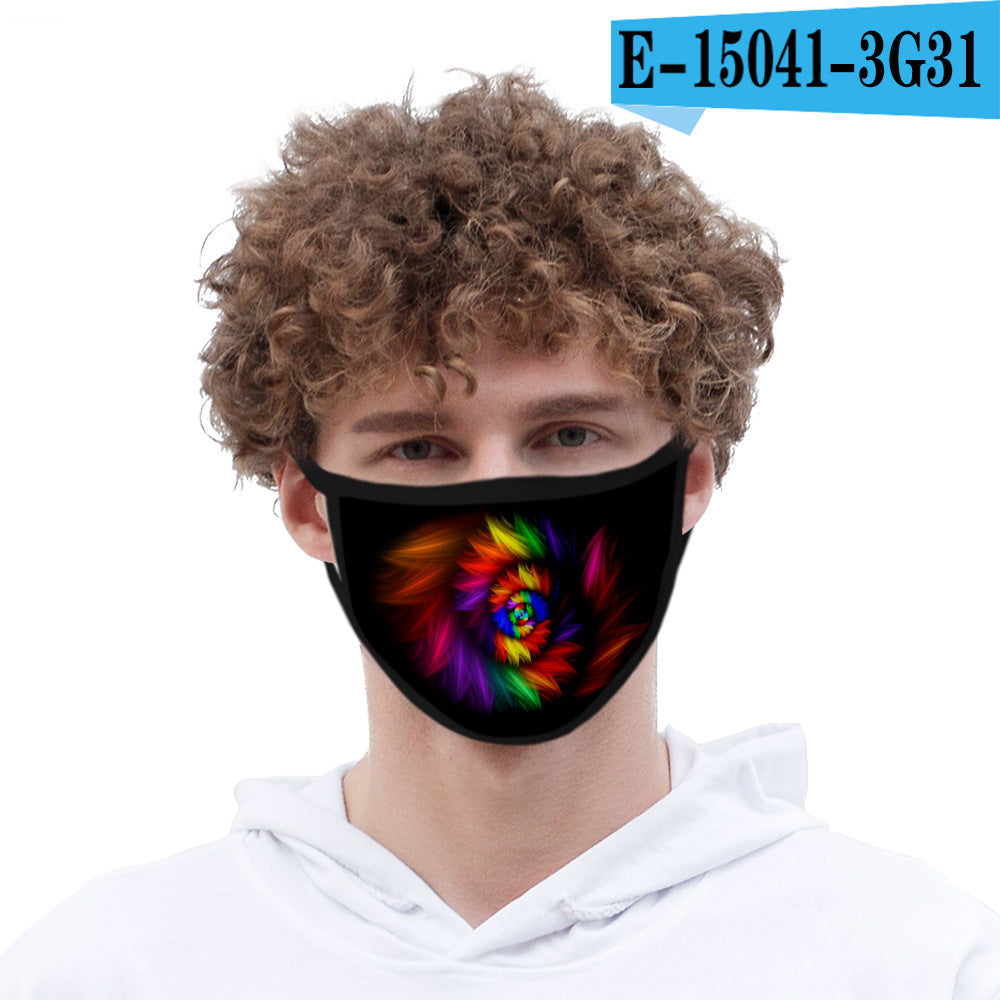 C2C Tie-dye mask fashion printed ice silk fabric