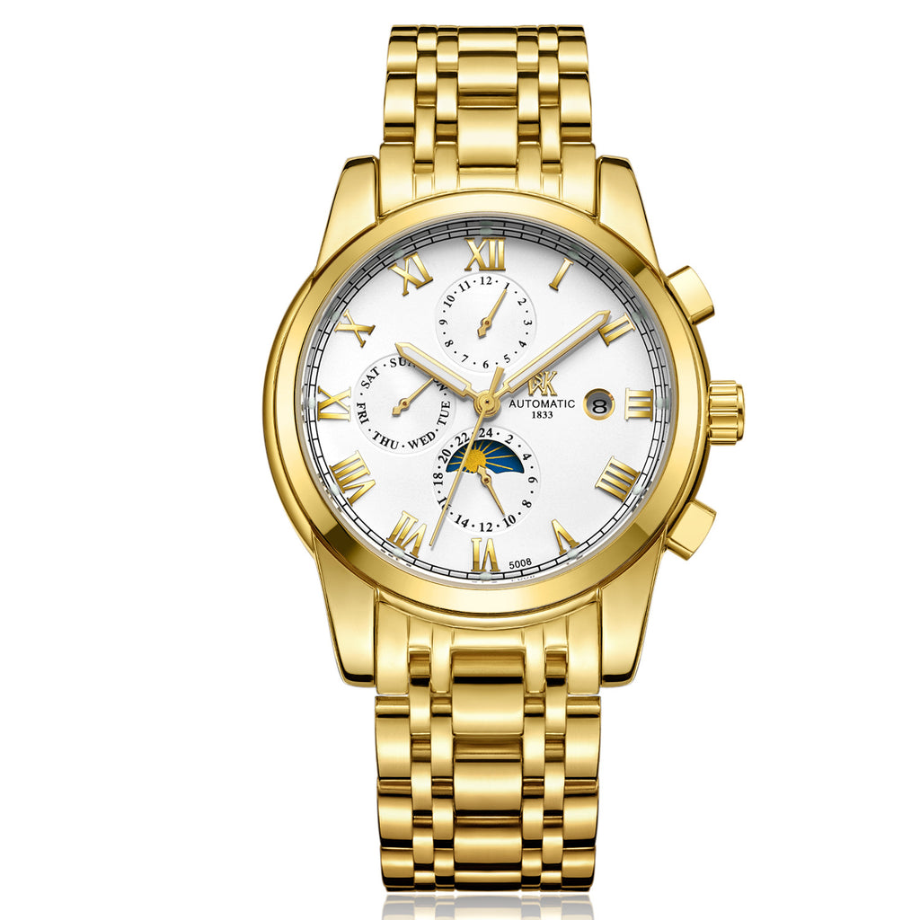 The new WSK Weisikai automatic mechanical watches Mens Genuine high-end business waterproof luminous Steel Watch