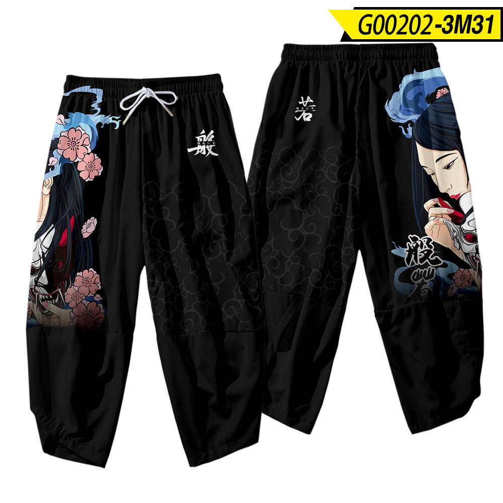 C2C Mall 3D creative digital printing casual cropped pants