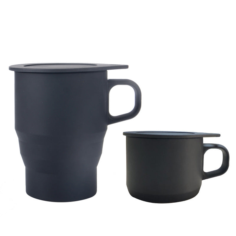 C2C Creative Home Office Silicone Coffe Cup Mug With Folding Straw