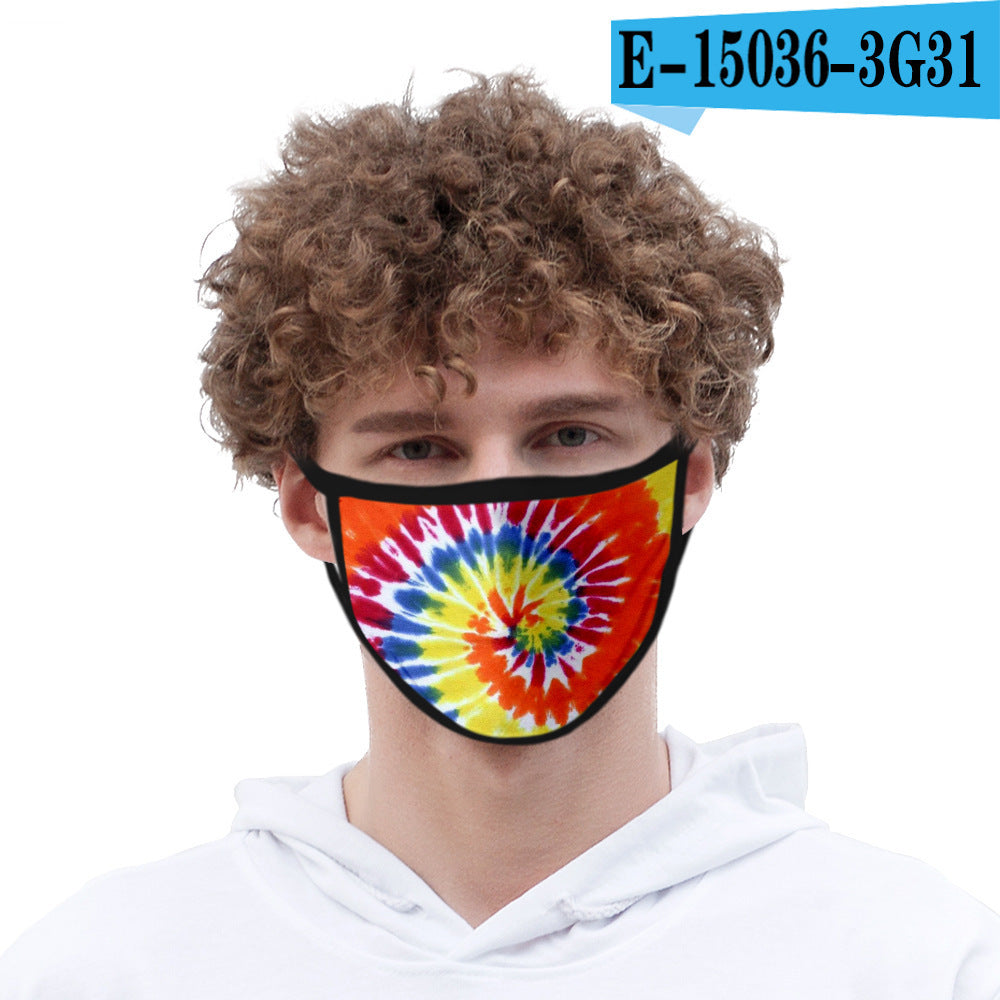 C2C Tie-dye mask fashion printed ice silk fabric