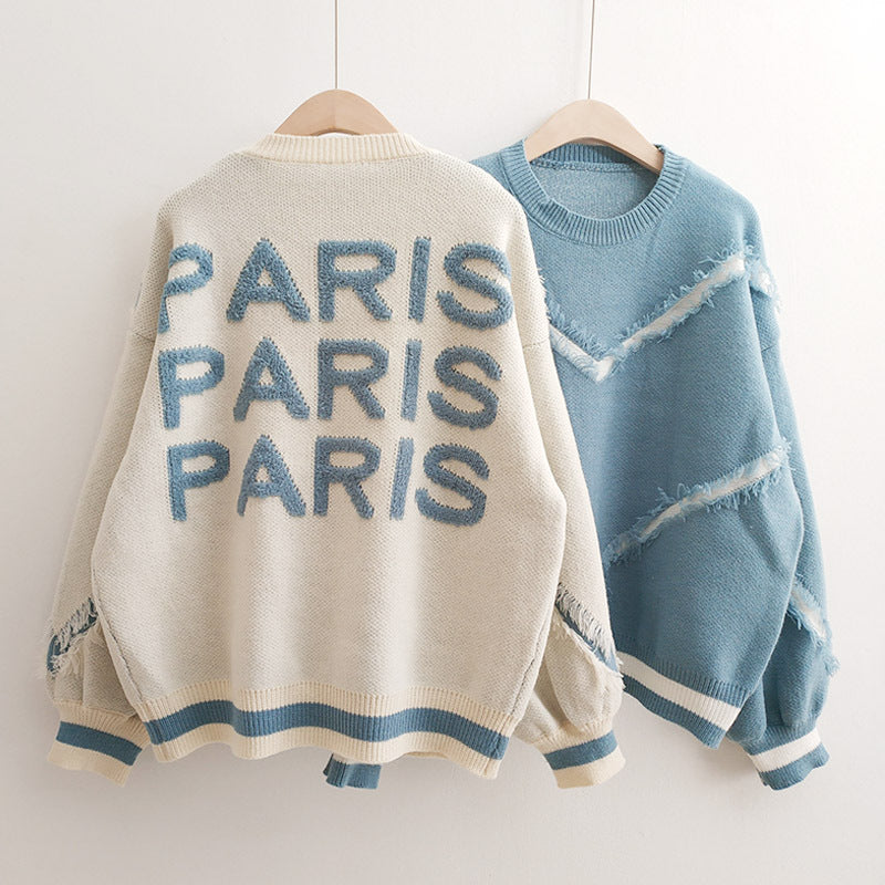 Fringed bottoming sweater