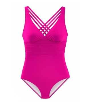 C2C Deep V backless cross pure pigmented swimsuit