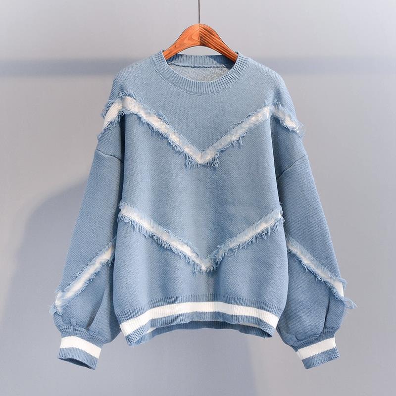 Fringed bottoming sweater