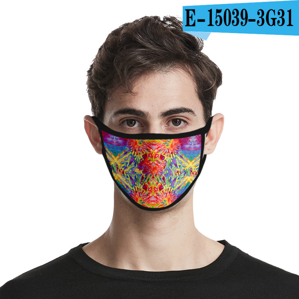 C2C Tie-dye mask fashion printed ice silk fabric