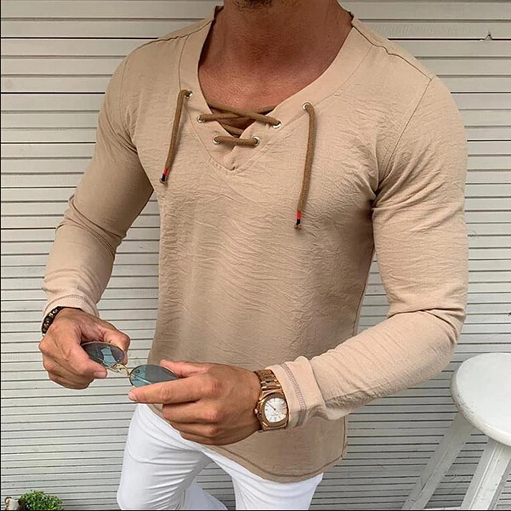 C2C Tassel Elastic Denim Men's Shirt