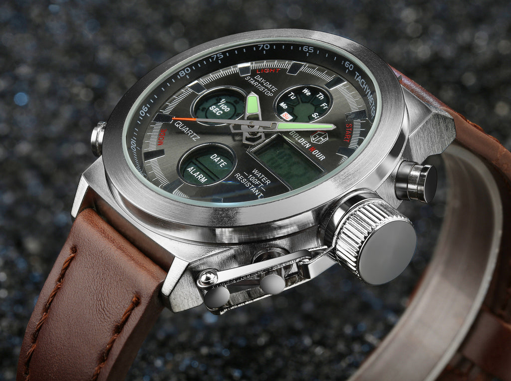 C2C Analog Digital LED Sports Men Army Military Watch