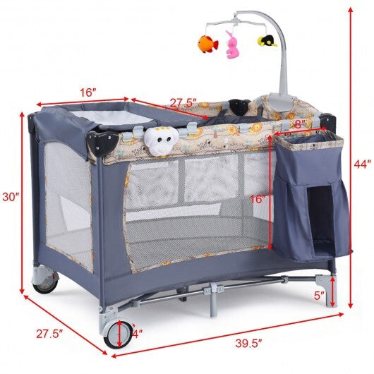 C2C Foldable 2 Color Baby Crib Playard